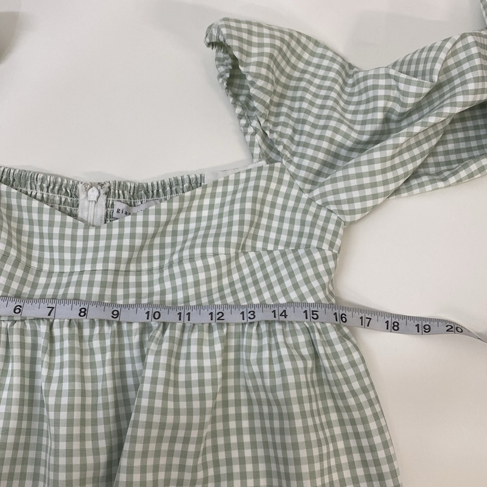 Gianni Bini Gingham Dress Women's 10 babydoll Green - Picture 9 of 12